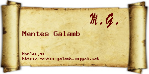 Mentes Galamb névjegykártya